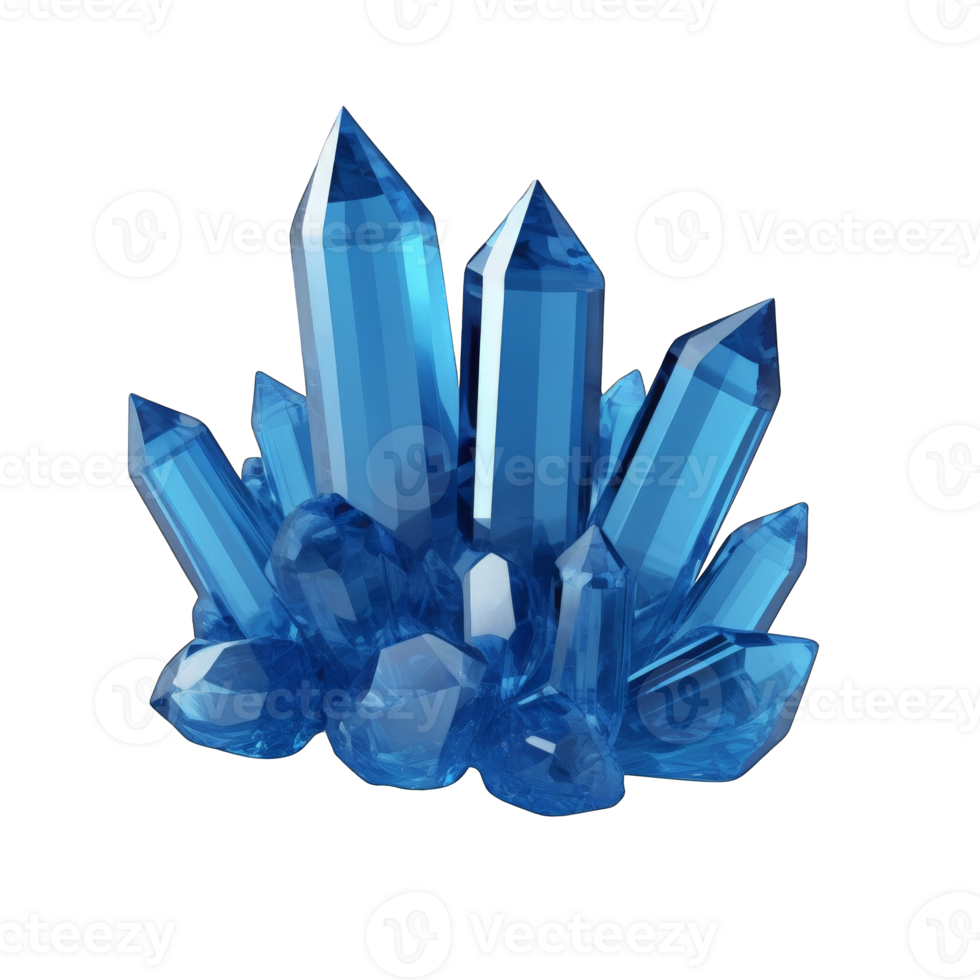Blue crystal rendering transparent background gem png