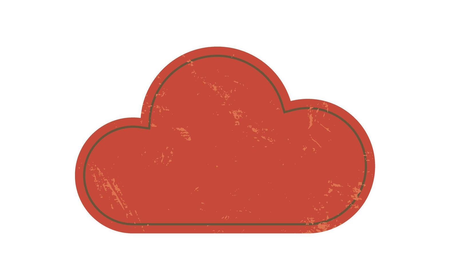Abstract cloud shape icon. Modern figure with grunge texture and vintage style. This brutalist element features flat design and y2k aesthetic, perfect for trendy graphic applications. vector
