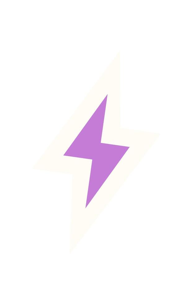 Bold lightning element abstract sticker. Geometric symbol of energy and power. This modern shape, inspired by brutalism and Y2K aesthetics, serves as a fun design element in various contexts. vector