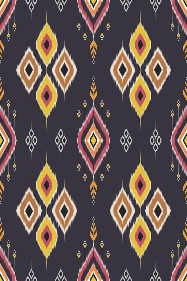 Abstract Colorful geometric pattern with diamond shapes and abstract floral motifs vector