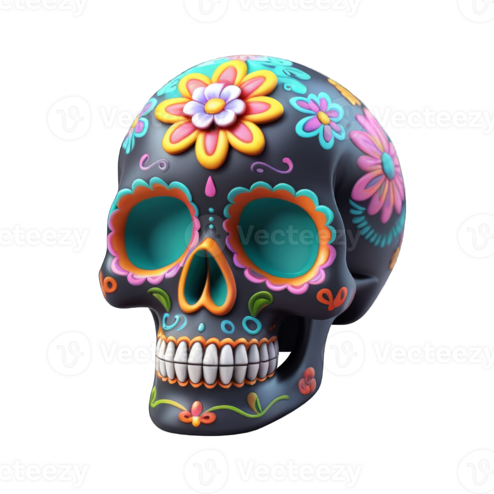 Day dead skull transparent background png