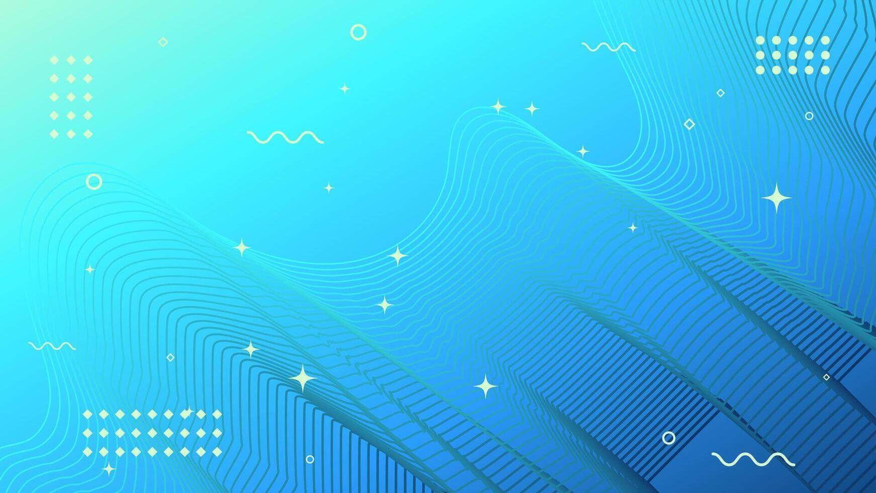 Abstract modern torquise background of flowing element trend design. Winter color palette. vector