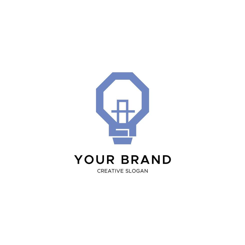 Letter A geometric bulb logo for your business vector