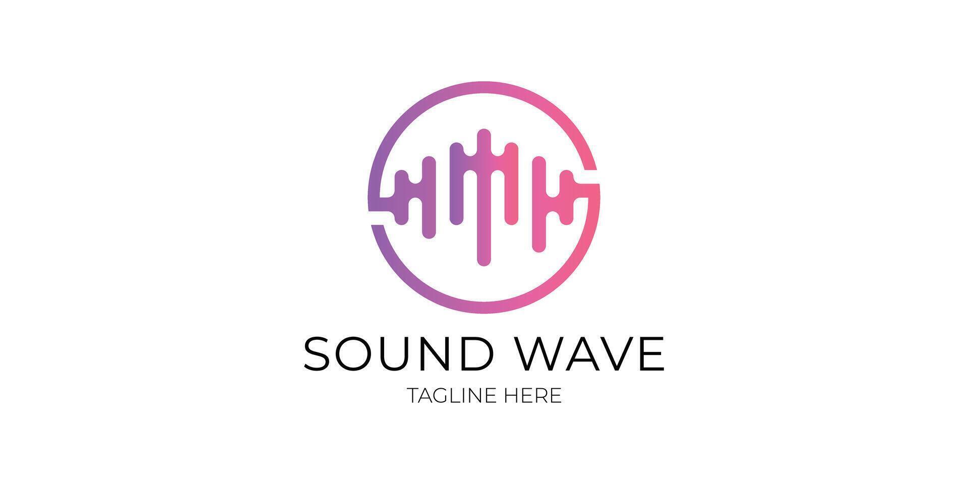 Modern sound wave logo vector