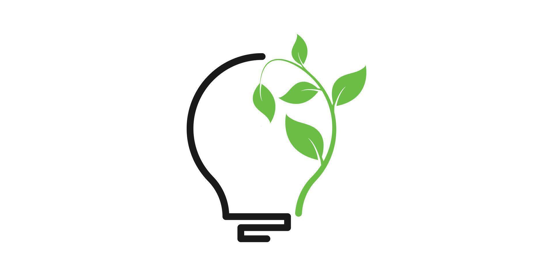 Bulb and plant logo for your brand vector
