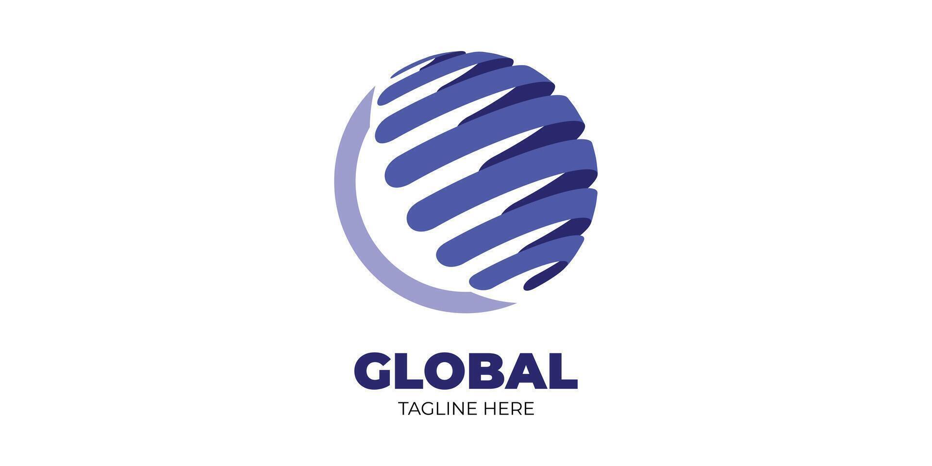 Modern global logo template vector