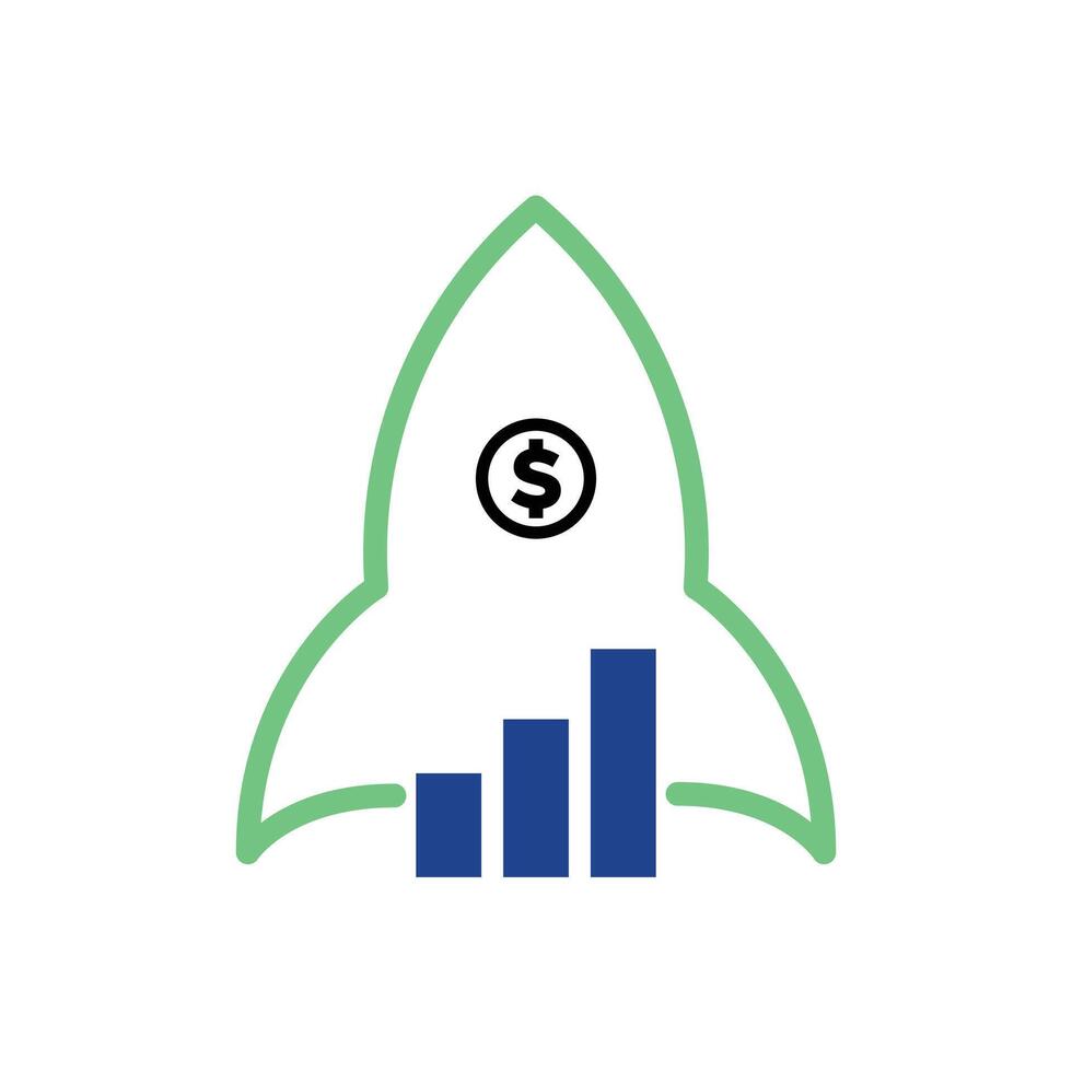 Finance logo with rocket and barchart vector