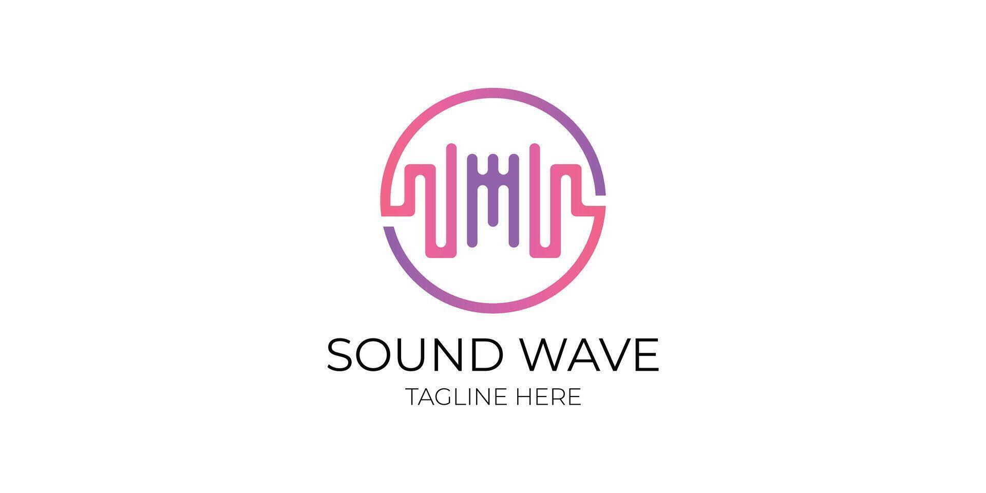 Gradient sound wave logo vector