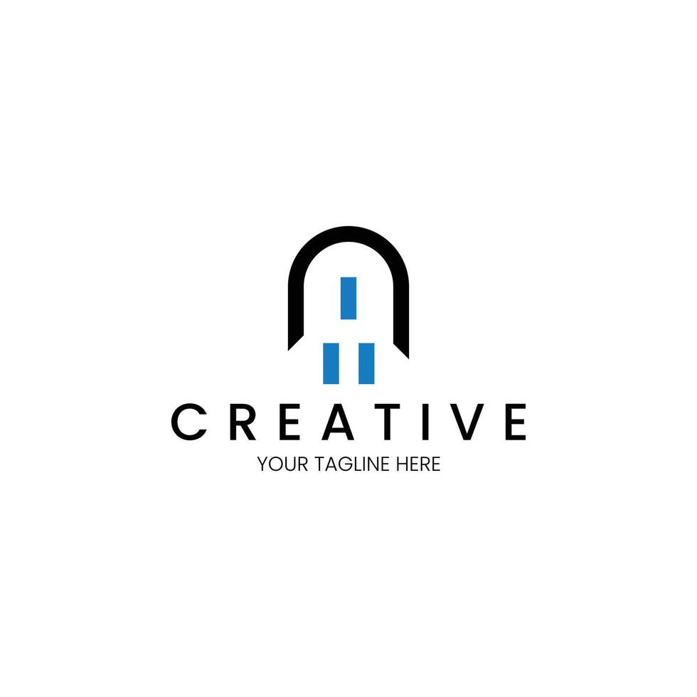 Letter N lowercase minimalist and clean plug logo vector