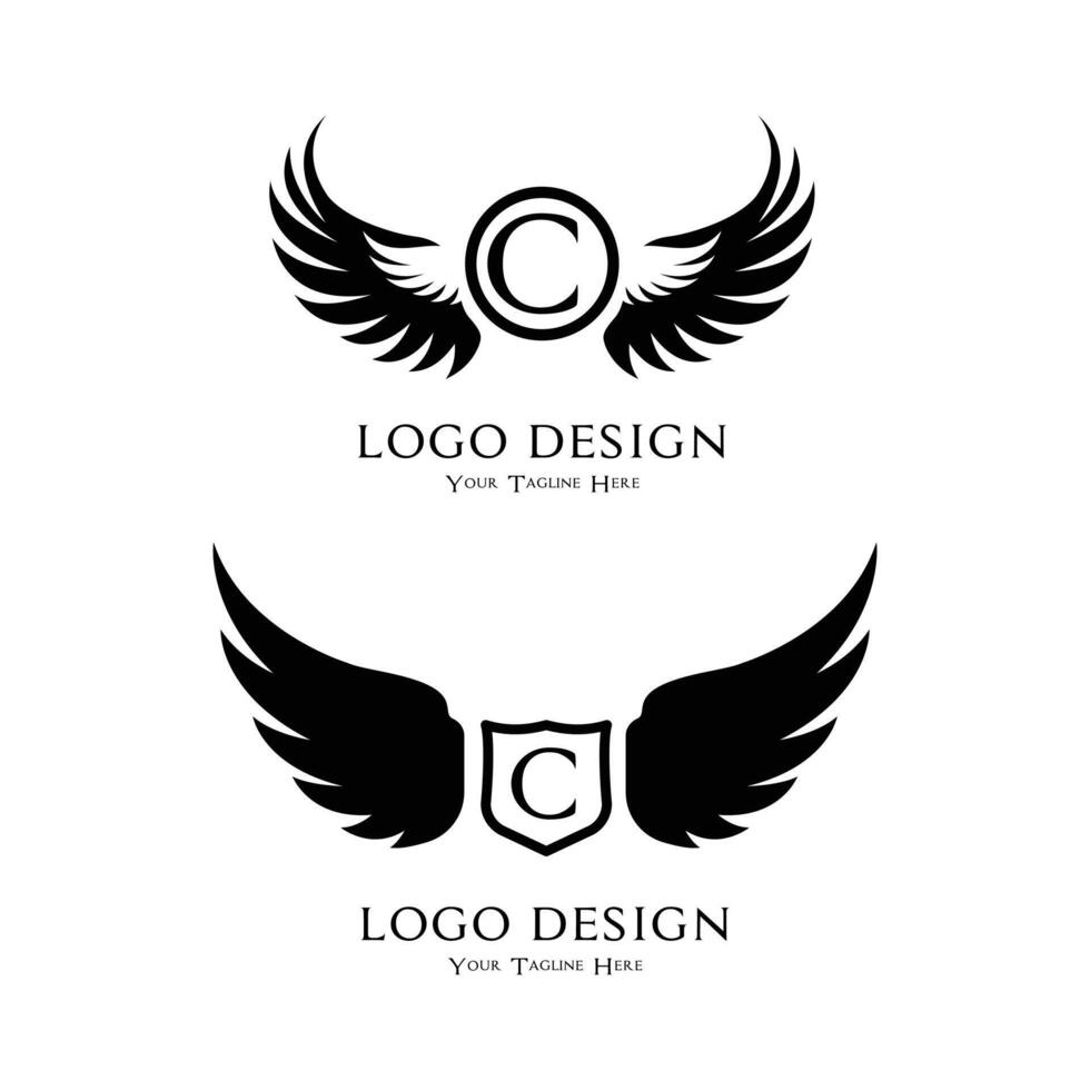 Letter C logo with wings for your brand vector