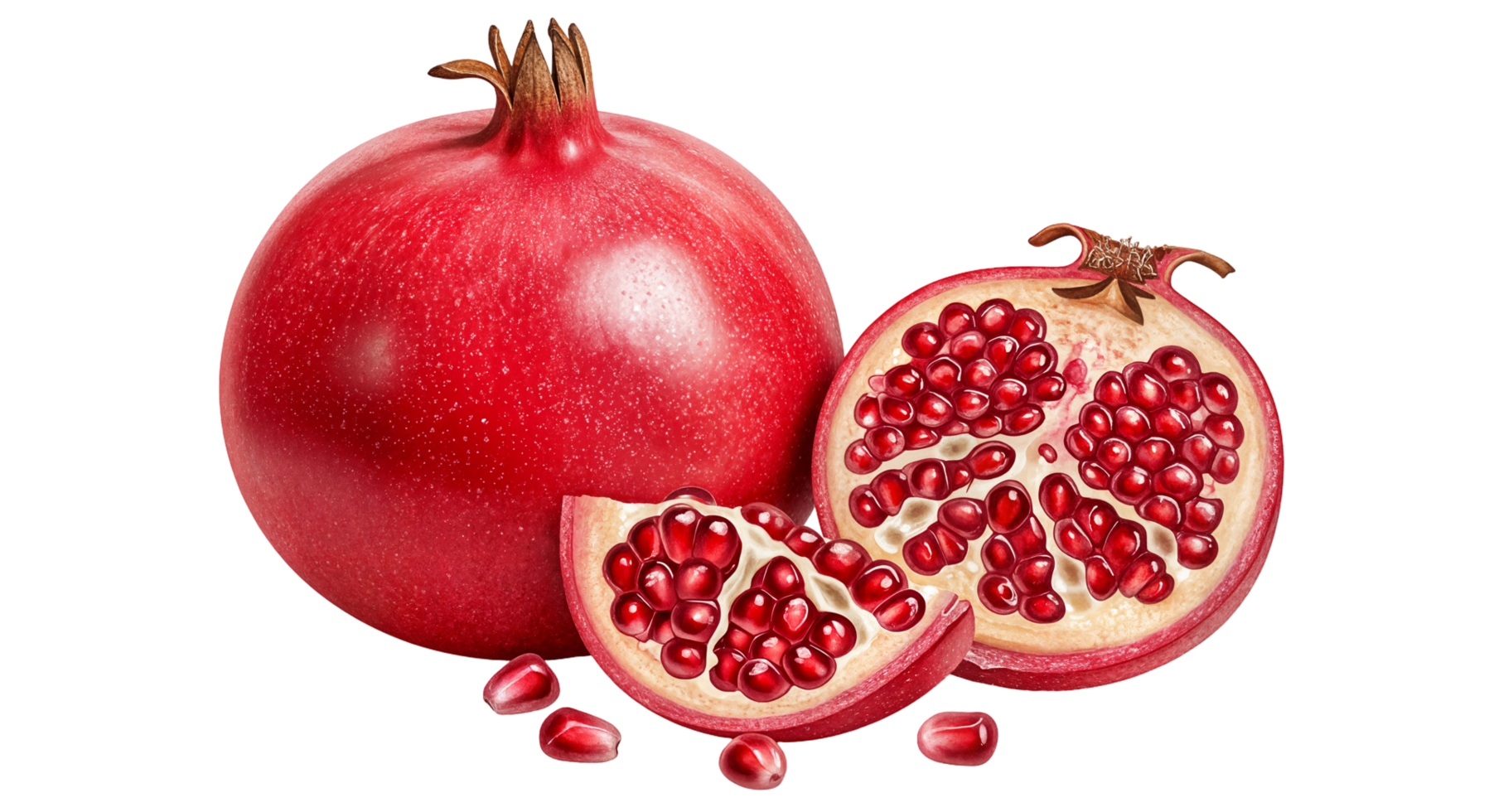 fresh pomegranates with seeds png