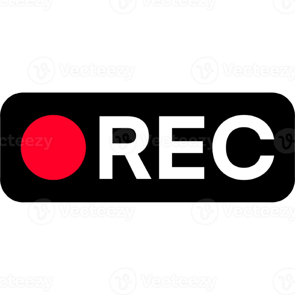 Recording Icon with Red Dot - REC Sign and Screen Capture UI. Camera Frame Viewfinder Overlay png