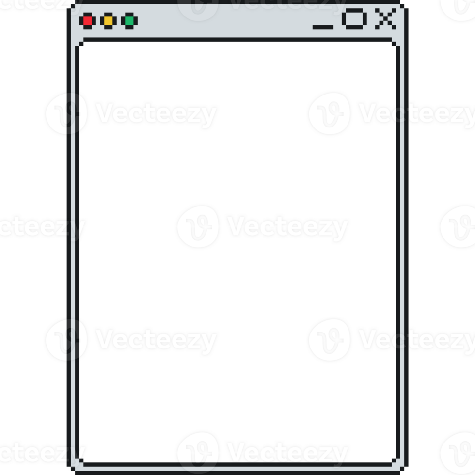 Pixel art retro computer window with scrollbar UI element png