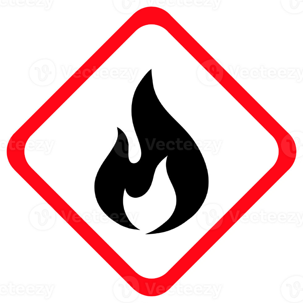 Flammable Liquid Safety Sign - GHS Hazard Symbol in Red Diamond Shape png
