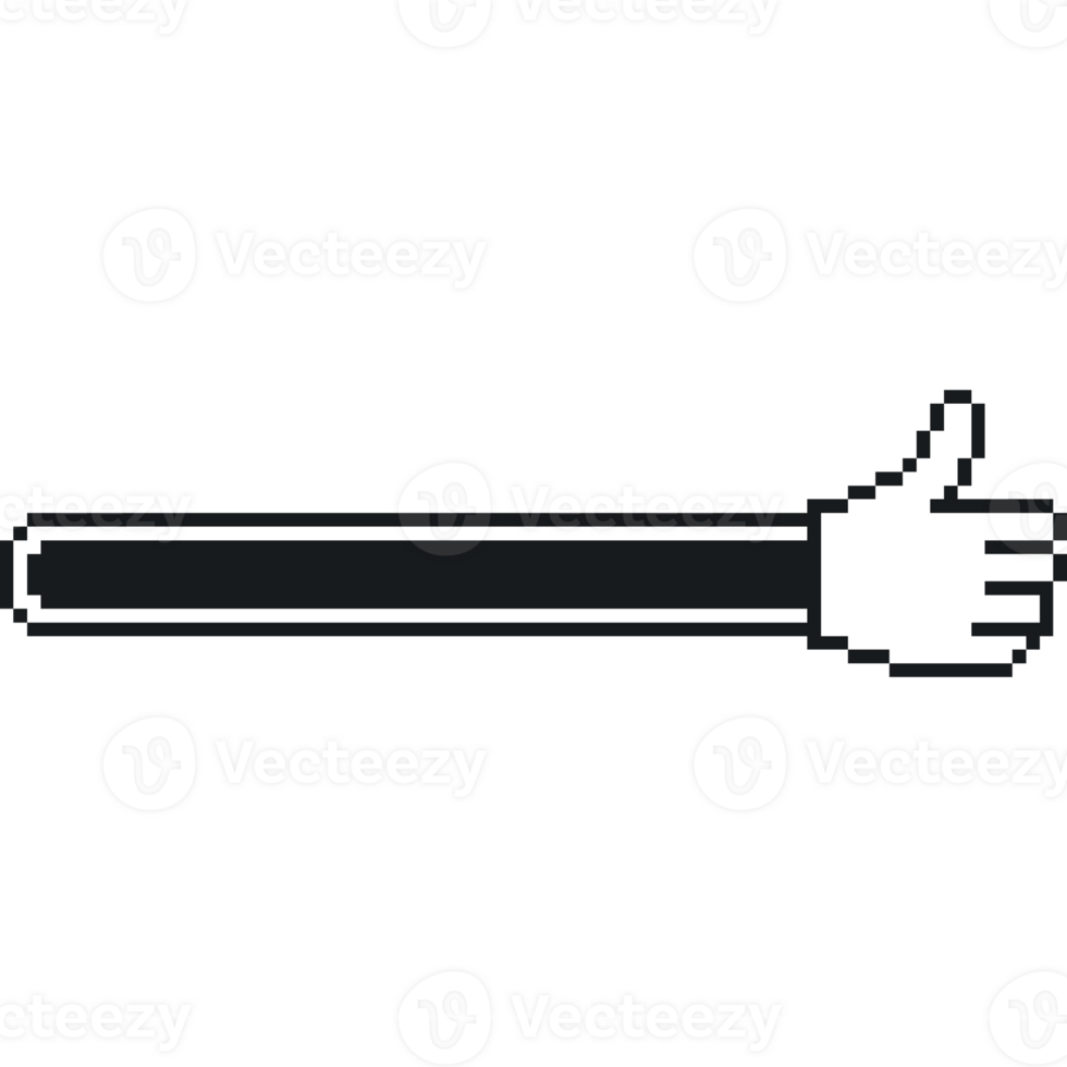 Pixel Art Progress Bar with Thumbs Up Icon - Loading Indicator set. Score progress bar png