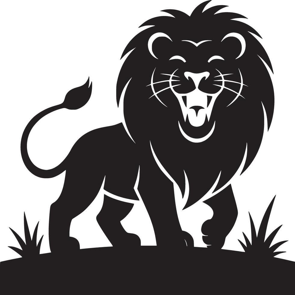 Lion silhouette on white background vector