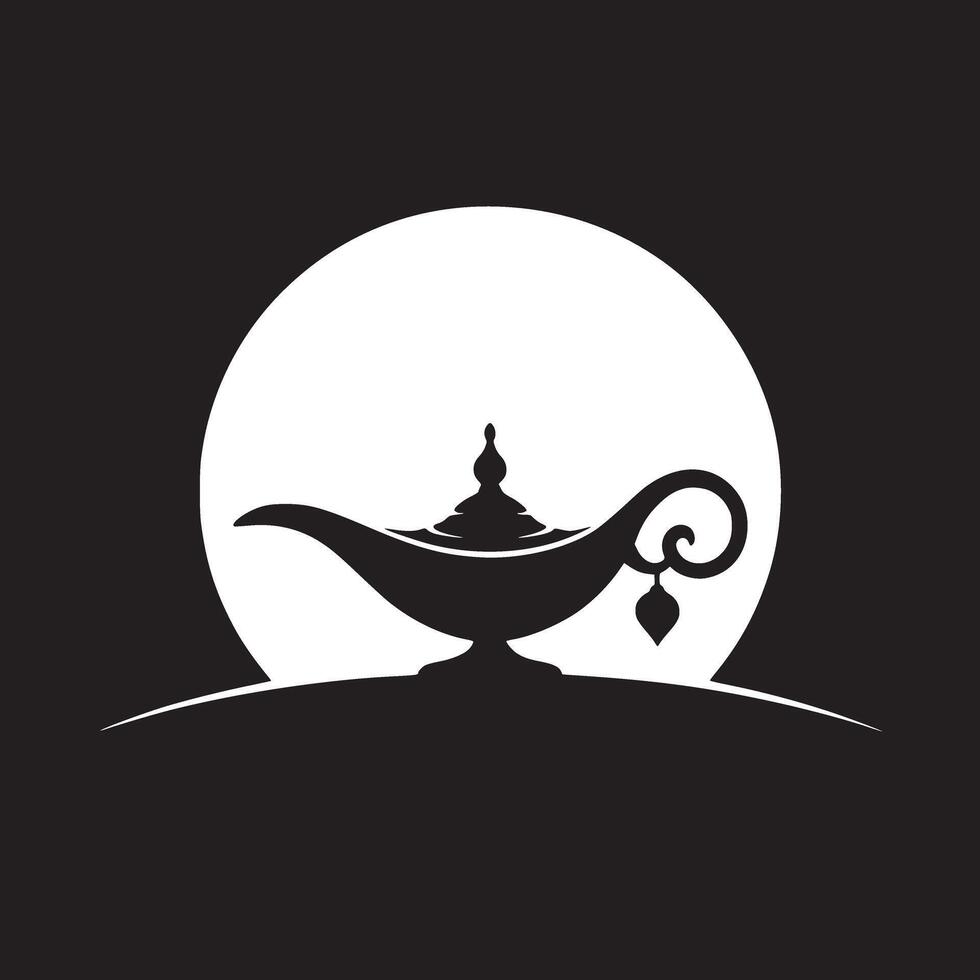 Magic lamp icon illustration vector