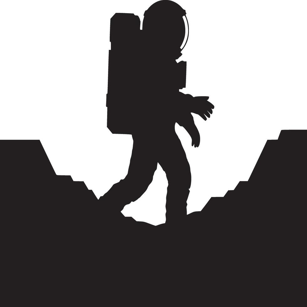 An astronaut walking in the desert vector