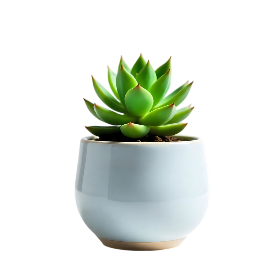 Succulent plant in a light blue ceramic pot png