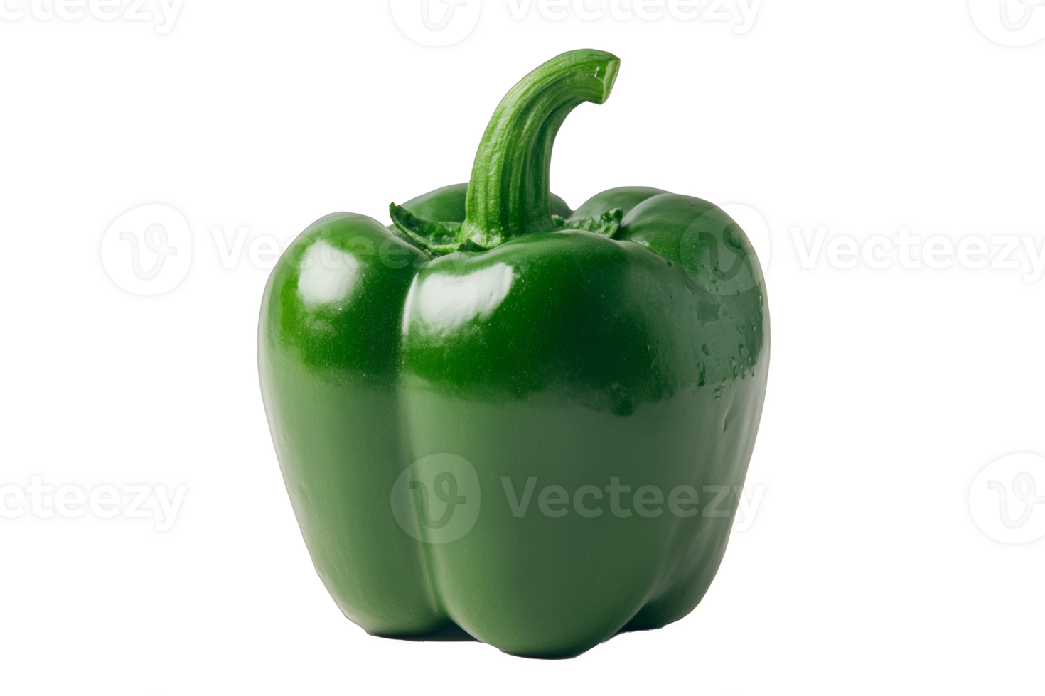Green bell pepper on transparent background png