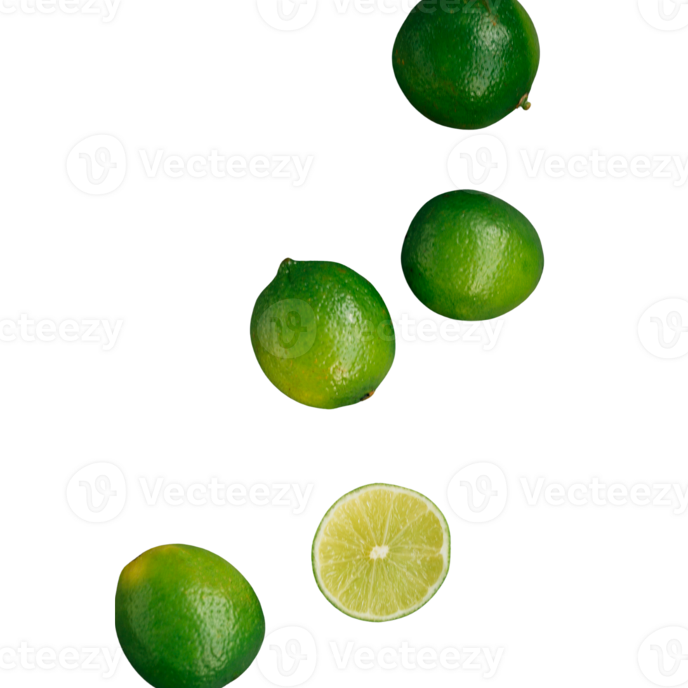 Multiple whole and halved lime png