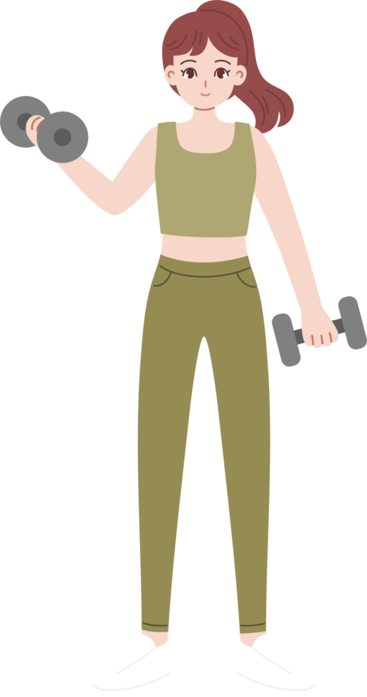 woman caring for body exercising png