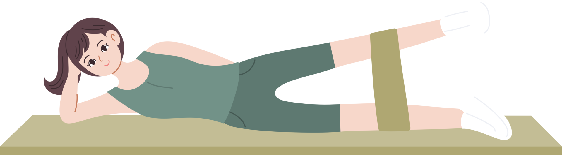 woman using yoga mat exercise png
