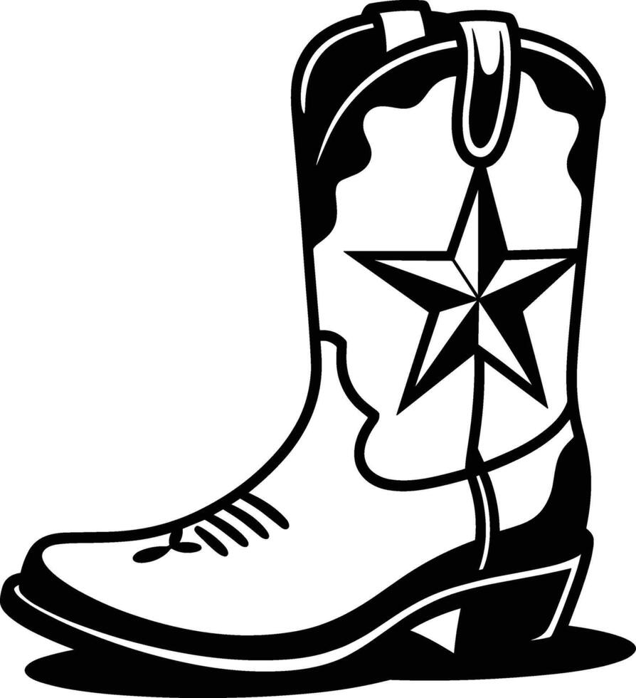 Cowboy Boot with Star vector