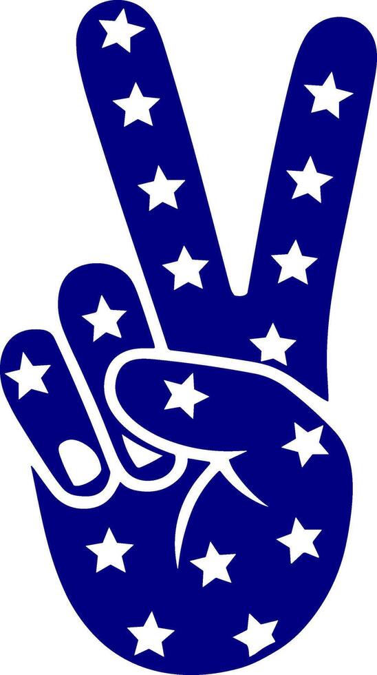 Peace Sign Hand with Patriotic Stars vector