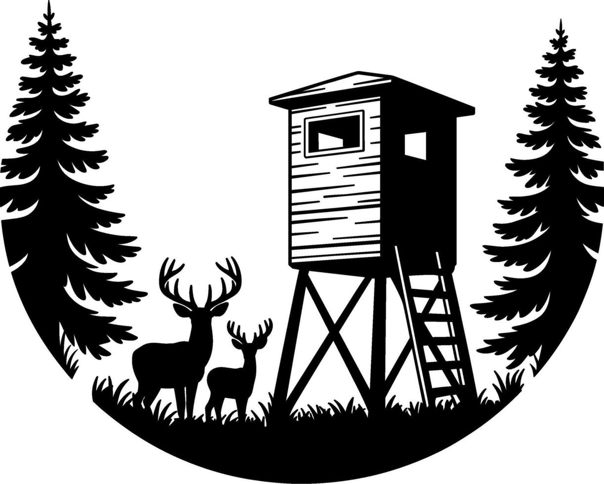 Hunting Blind in Forest vector