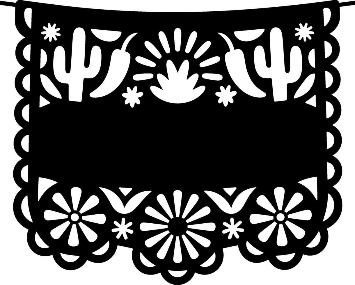 Papel Picado Blank Banner vector
