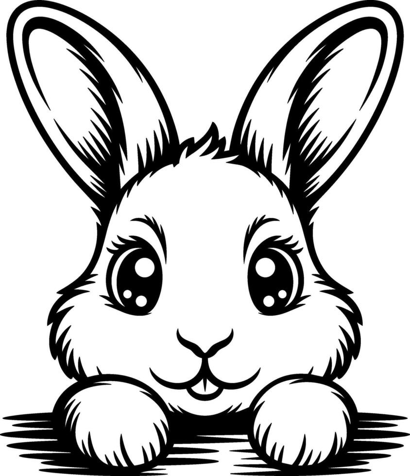Cute Rabbit Peeking vector