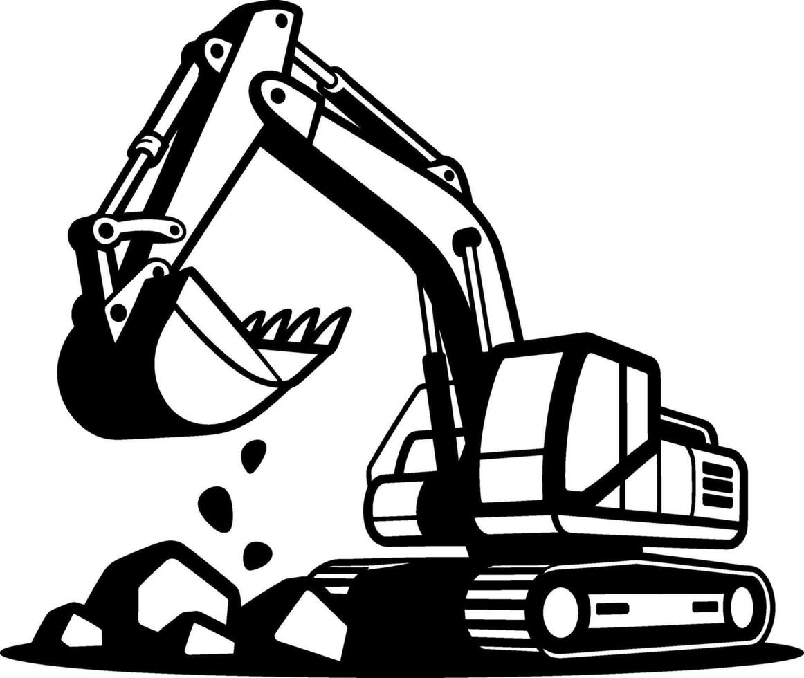 Excavator Construction Vehicle vector