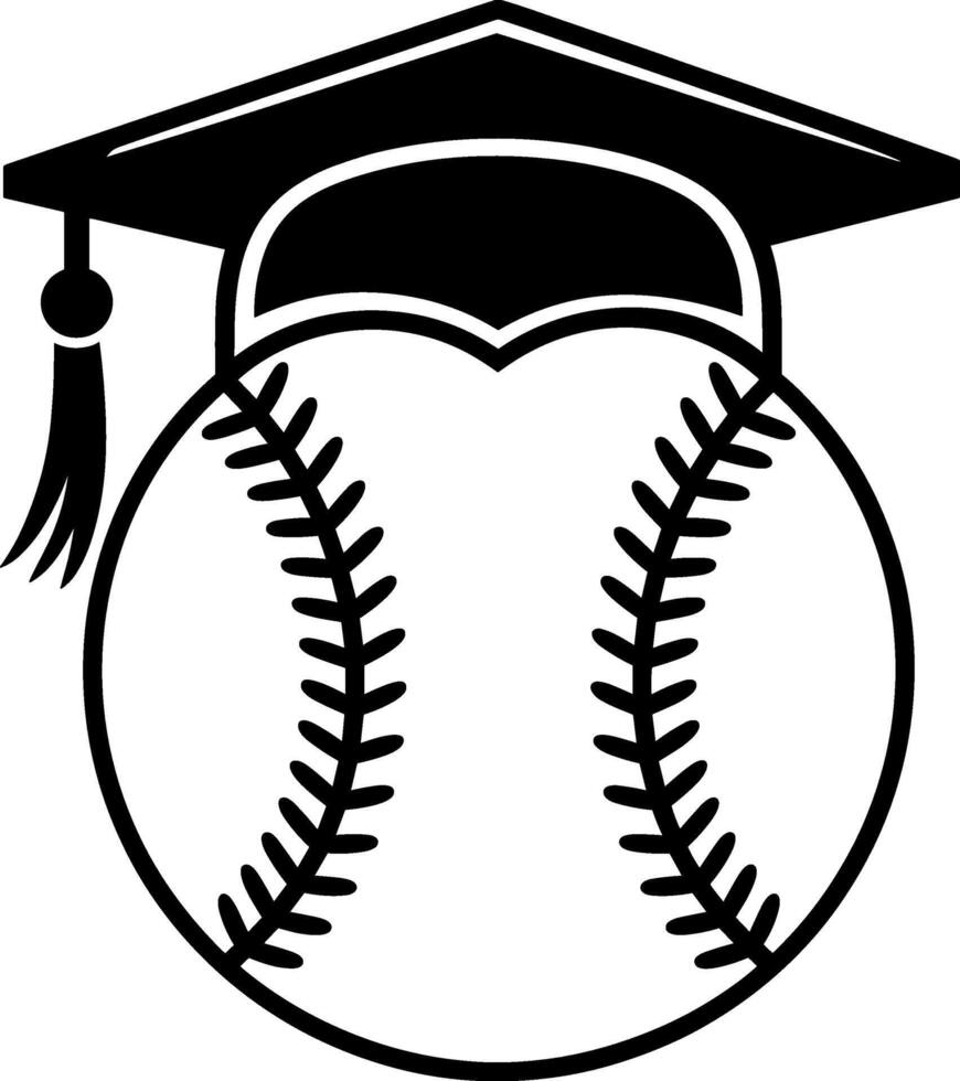 Baseball in Graduation Cap vector