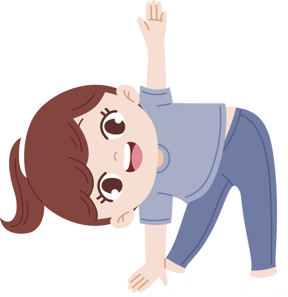 cute girl character doing yoga png