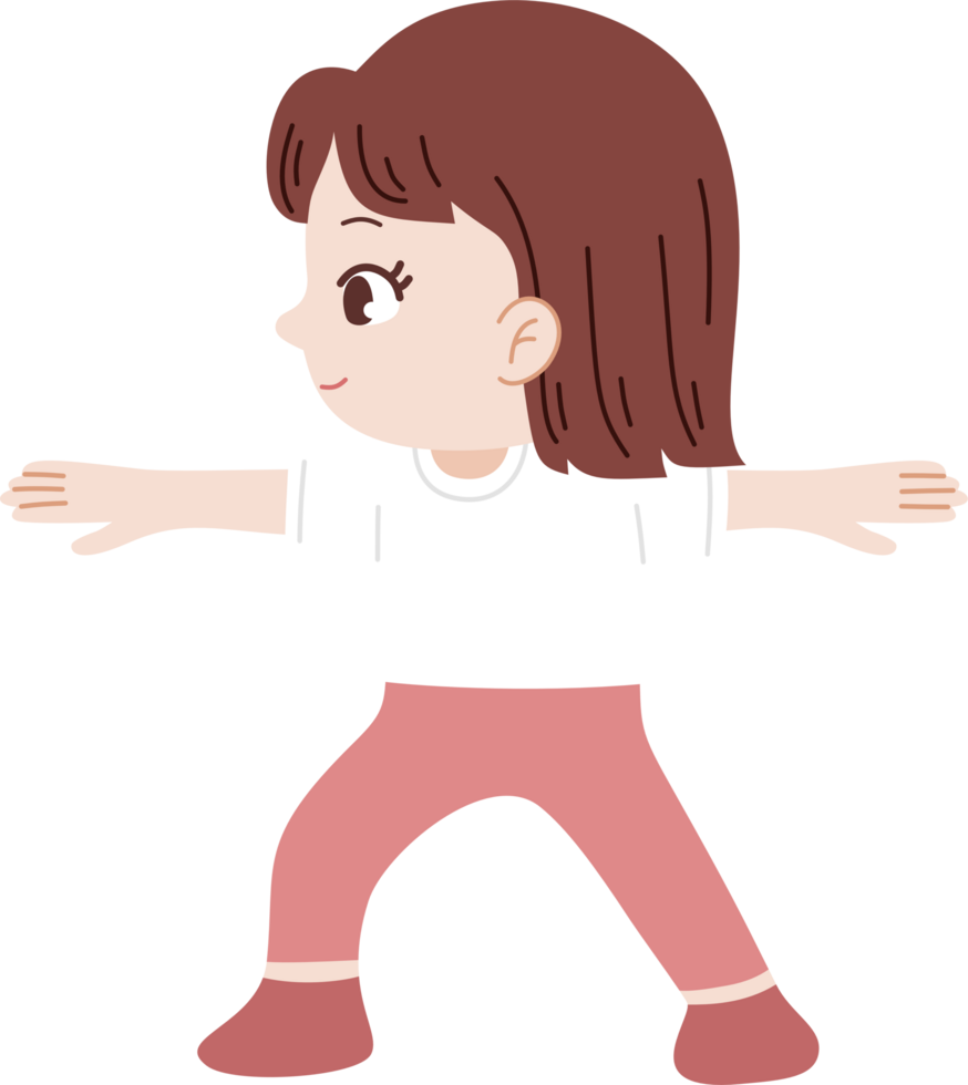 girl in pink legging doing yoga png