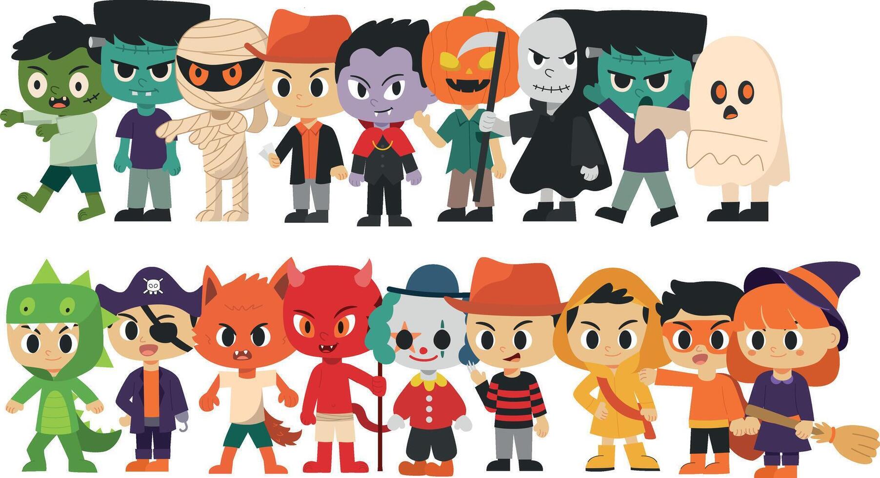 Chibi Monster Halloween Illustration vector