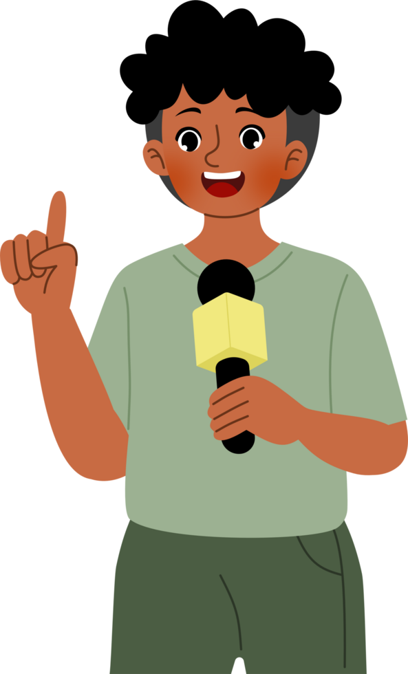 man reporting news as a news anchor png
