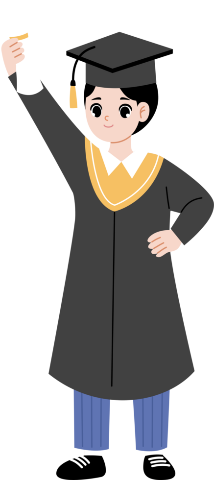 boy graduated in graduation gown png