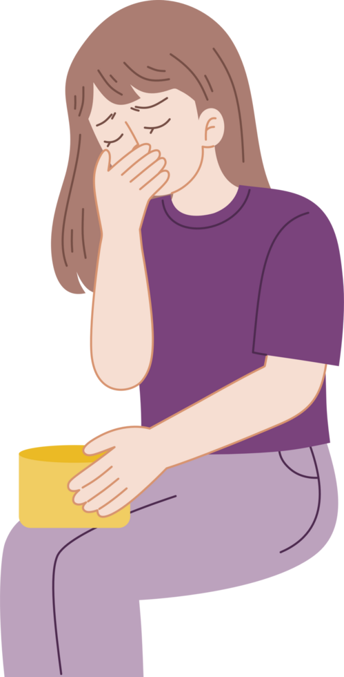woman sick and having nauseous png
