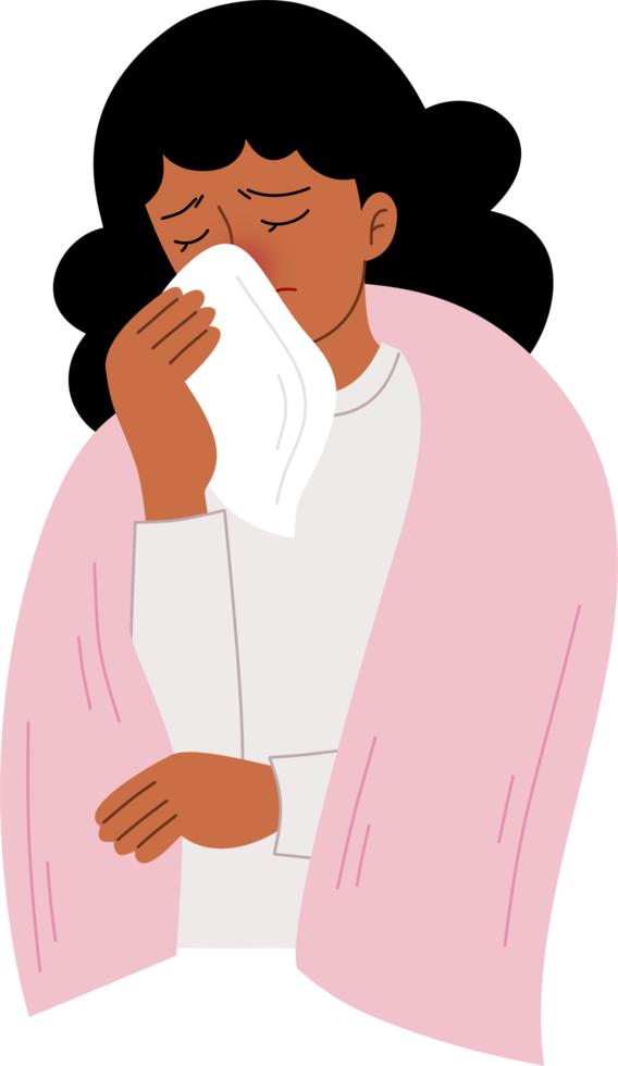 woman having cold png