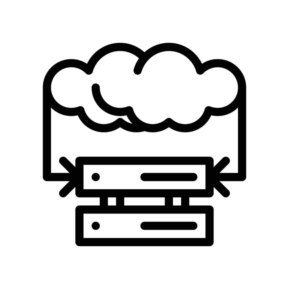 Cloud data center computing platform line icon vector