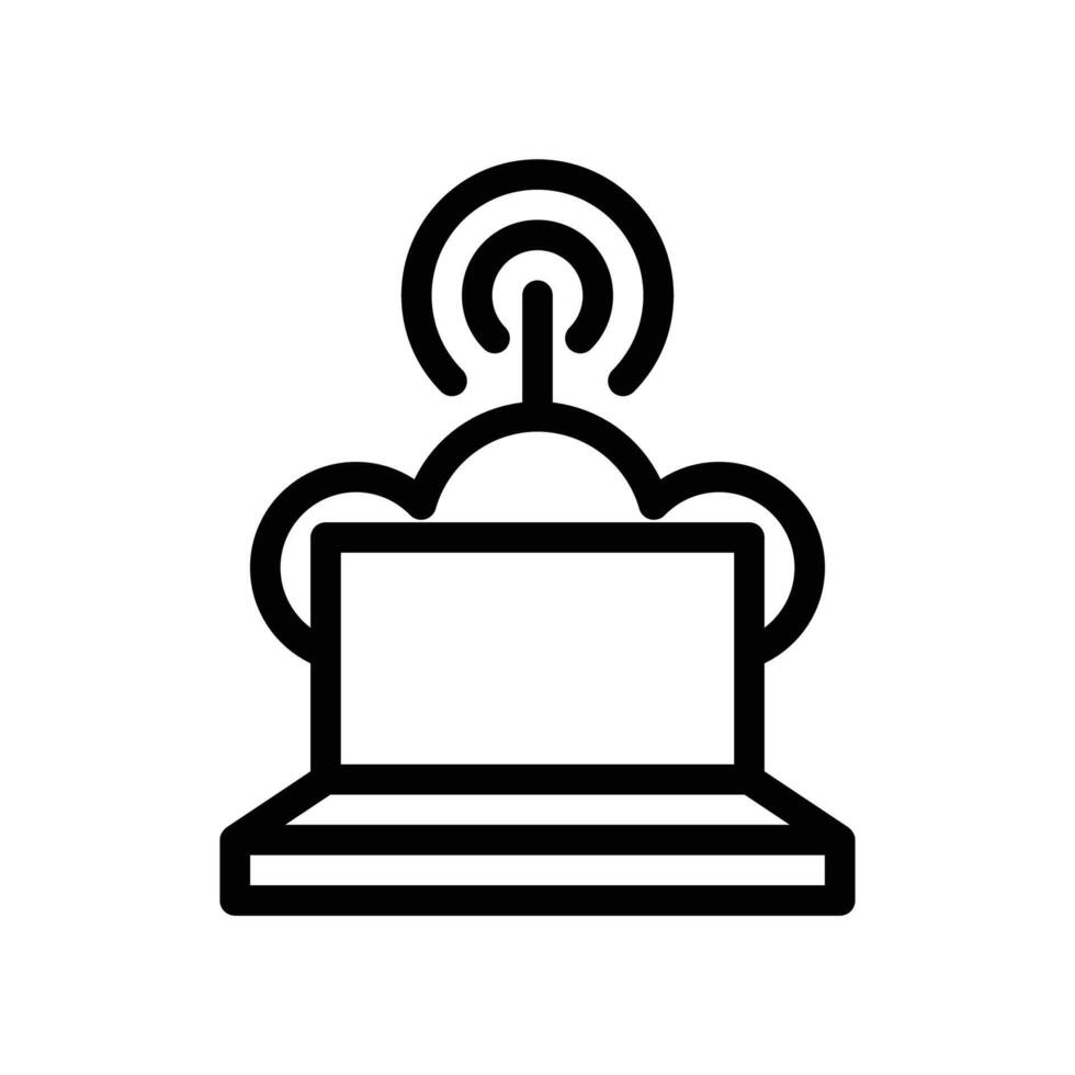 Cloud computing signal line icon vector