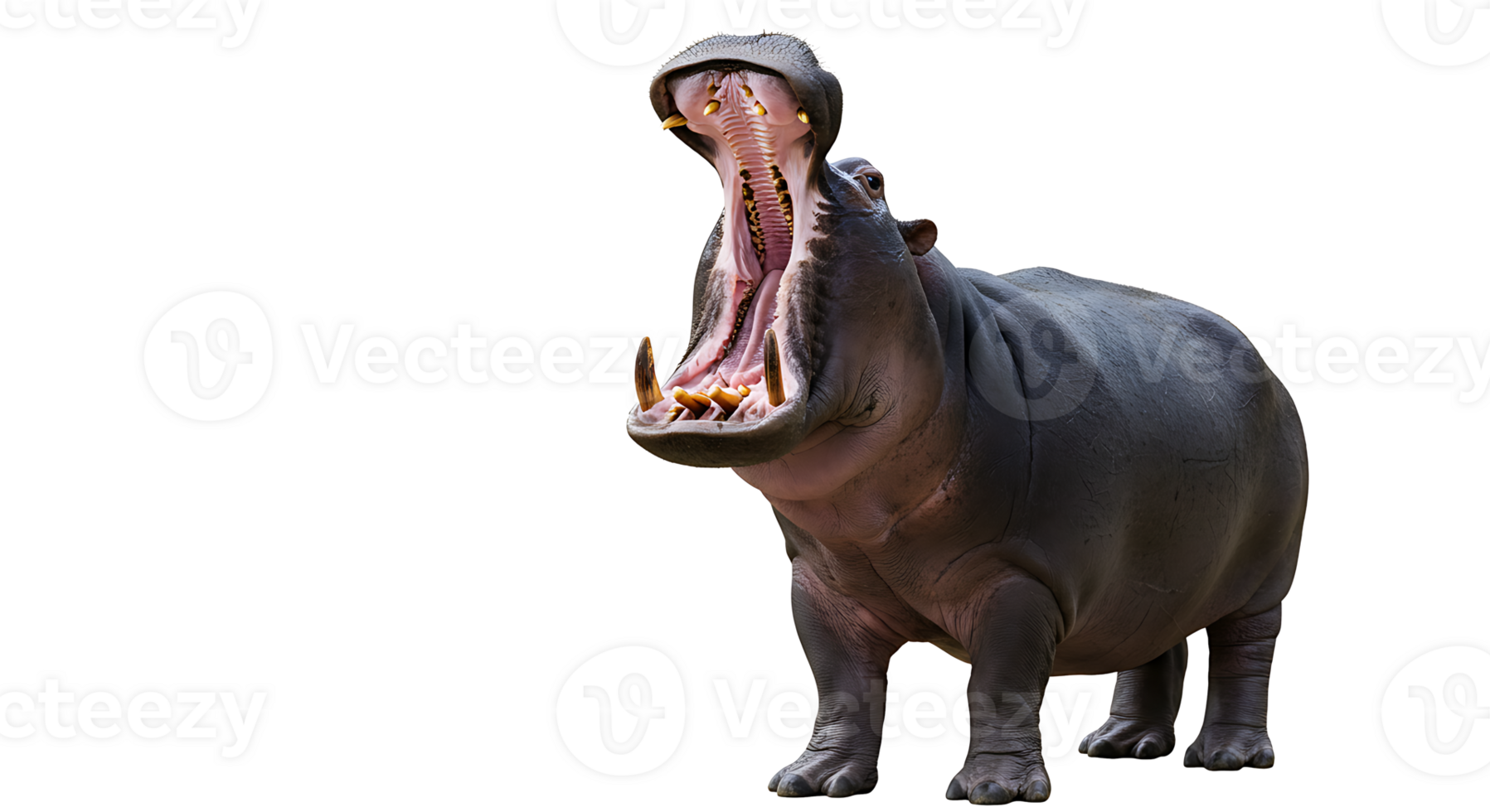A hippo with its mouth open png