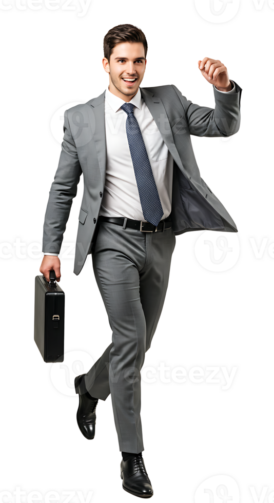 A man in a suit and tie is running png