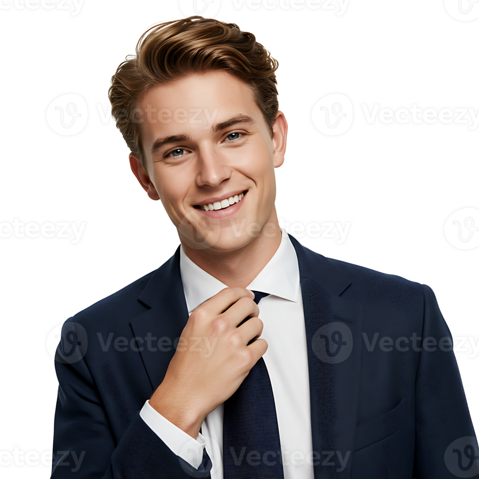 A man in a suit and tie is smiling png