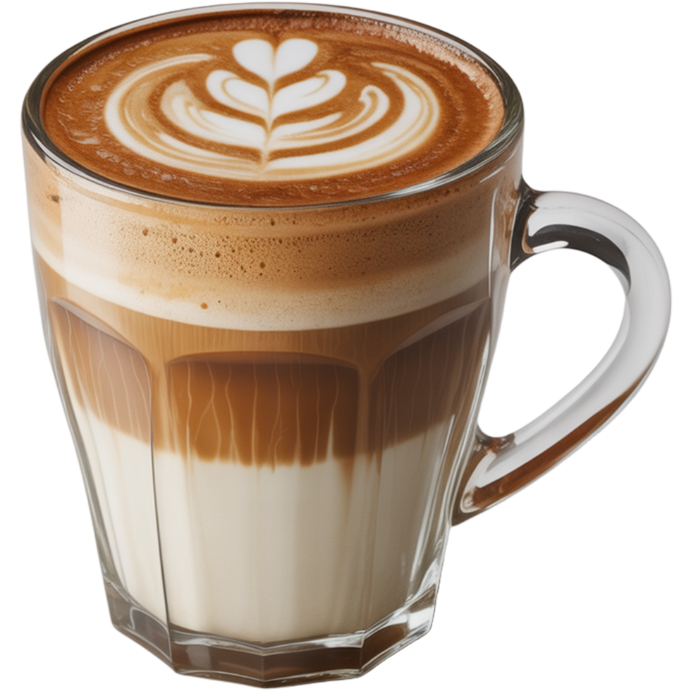 Coffee cup with frothy latte Image, Coffee cup isolated on transparent background, Coffee cup illustration png