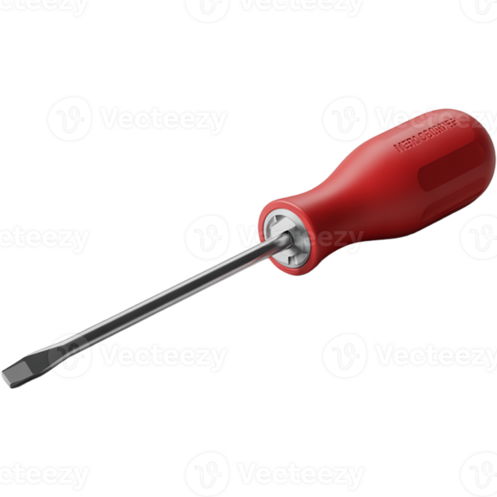Metal Red screwdriver Image, screwdriver isolated on transparent background, screw driver illustration png