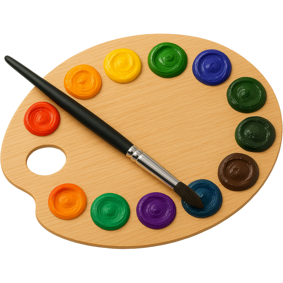 Artist paint palette Image, Artist Palette isolated on transparent background, Artist Palette illustration png