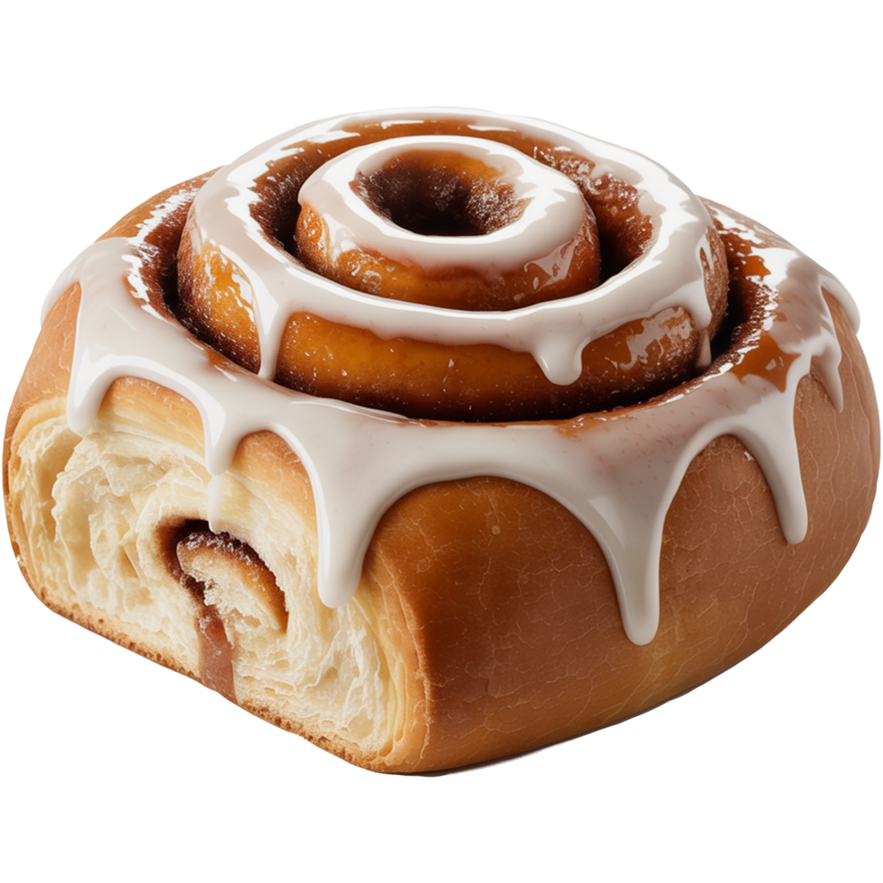 Cinnamon rolls with icing glaze Image, Cinnamon Roll isolated on transparent background, Cinnamon Roll illustration png